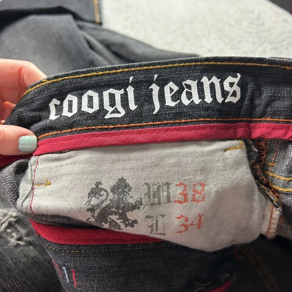 Coogie Heritage Jeans Mens 38x34 Baggy Patches Hip Hop Retro Y2K Street